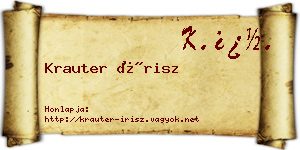 Krauter Írisz névjegykártya
